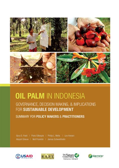 Pdf Oil Palm In Indonesia Governance Decision Making And Implications