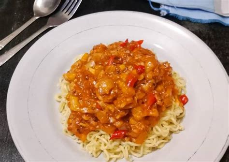 Resep Mie Topping Jamur Saus Spaghetti Oleh Dapur Luthfi Cookpad