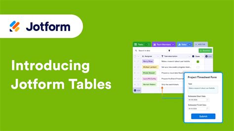 Introducing Jotform Tables A Short Guide On How To Get Started Youtube