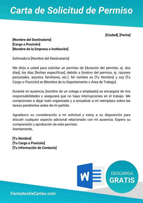 Solicitud De Permiso Ejemplos Formatos Solicitud De Permiso Ejemplos