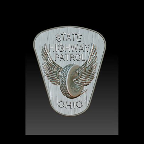 Ohio State Highway Patrol svg badge patch state trooper monogram logo vector black white outline ...