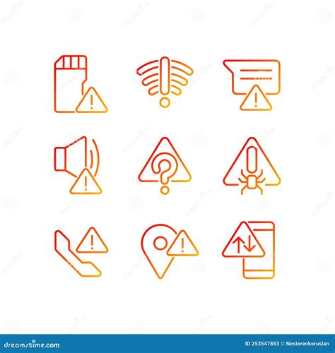 Conjunto De Iconos De Vector Lineal De Gradiente Perfecto Ilustración