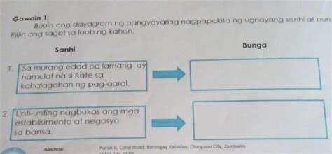 Buuin Ang Dayagram Ng Pangyayaring Nagpapakita Ng Ugnayang Sanhi At Bunga Piliin Ang Sagot Sa