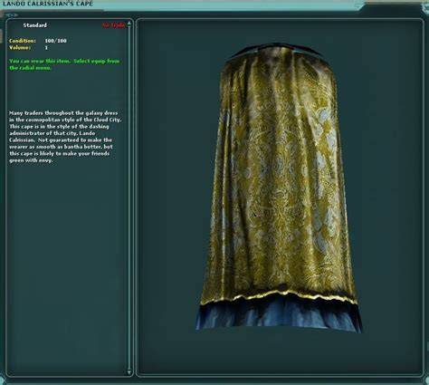 Lando Calrissian's Cape | Star Wars Galaxies Restoration