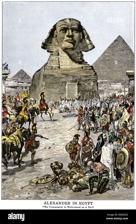 Alexander the Great and his army enter Egypt 332 BC. Hand-colored Stock ...