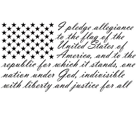 American Flag With Pledge Of Allegiance