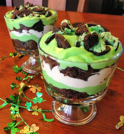 St Patricks Day Brownie Trifle The Cookin Chicks