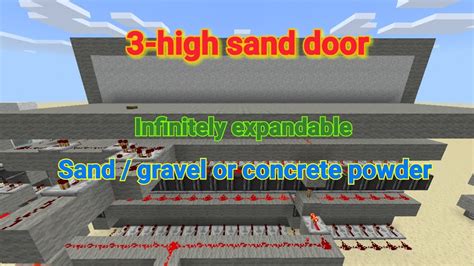 3x3 And Bigger Sand Door Tutorial Mcpe Minecraft Bedrock Youtube