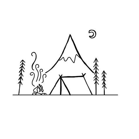 Campfire Drawing at PaintingValley.com | Explore collection of Campfire ...