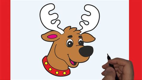 How To Draw A Christmas Reindeer Christmas Drawing Easy Youtube