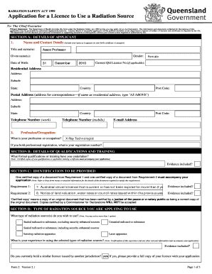 Fillable Online Health Qld Gov Form 2 V2 1 Use A Radiation Source