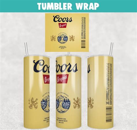 Coors Original Can Beer Tumbler Wrap Templates Oz Skinny Png