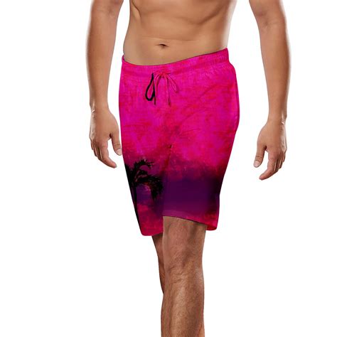 Sopiago Cartoon Mens Swimtrunks Mens Swim Trunks With Compression Liner