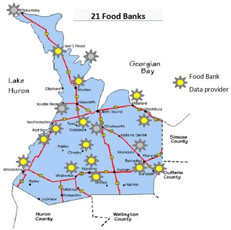 2016 Food Bank Map United Way Of Bruce Grey