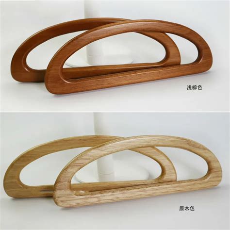 24cm Solid Wood D Shape Bags Handle Wooden Purse Frame Hanger Diy