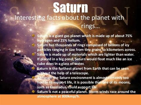 Planet Saturn Facts