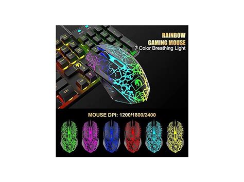 Wired Gaming Keyboard And Mouse Headset Comborainbow Led Backlit Wired Keyboardover Ear