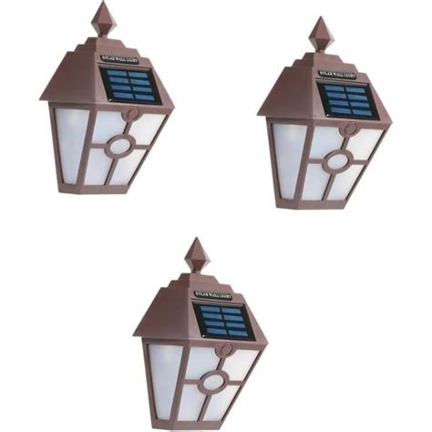 3 Pièces Applique Led Wall Lamp Led Lumière Étanche Solar Lights