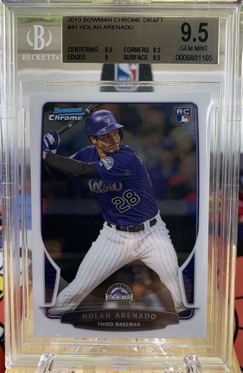 Nolan Arenado Bowman Chrome Draft Rookie Rc Bgs Gem Mint