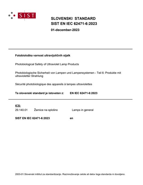 En Iec Photobiological Safety Of Lamps And Lamp Systems