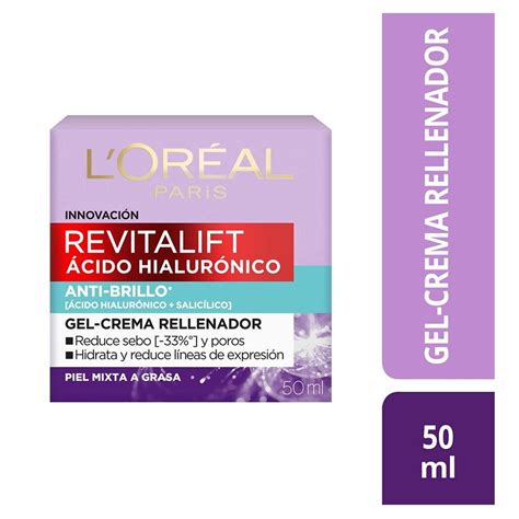 Crema Facial L Oréal Revitalift ácido Hialurónico Anti Brillo 50 Ml Walmart