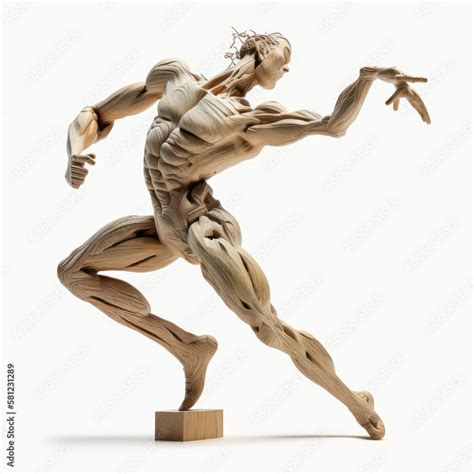 Artist's wooden mannequin in a dynamic pose fr drawing and ...