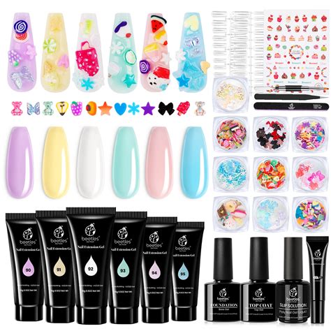 Beetles Poly Nail Extension Gel Kit Kawaii 6 Colors Builder Extension