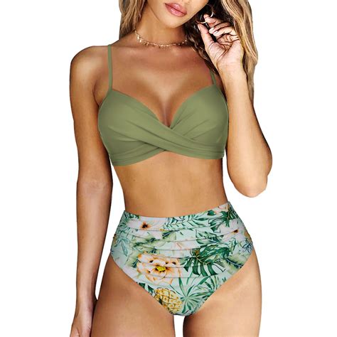 RXRXCOCO High Waist Bikini Set Sexy Push Up Two Pieces Women Swimsuit Walmart