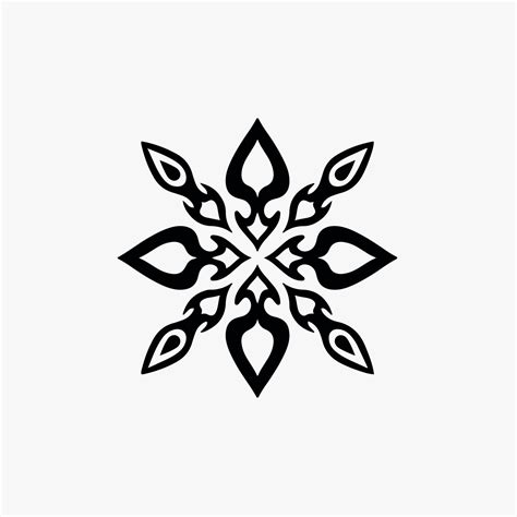 Black Mandala Tribal Trident Symbol Logo On White Background Stencil