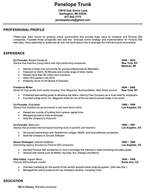 Write A Great Resume Penelope Trunk Careers Blog