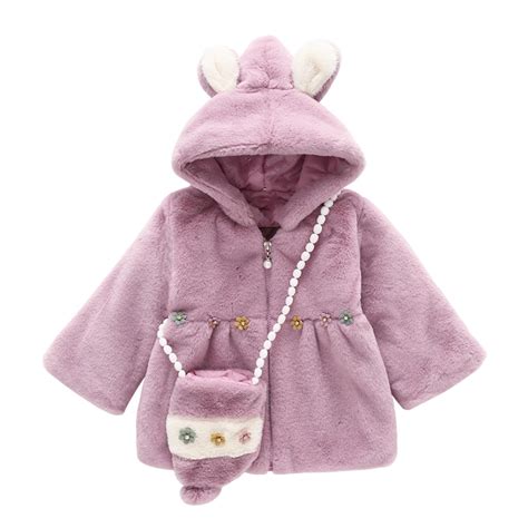 Honeeladyy Winter Toddler Baby Girls Winter Clothing Ears Hooded ...