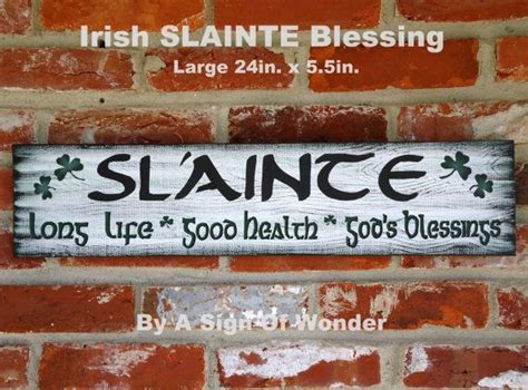 Irish Slainte Plaque Irish Sign Features Gaelic Toast For Good Health