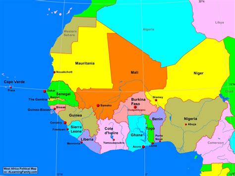 West Africa Political Map - A Learning Family