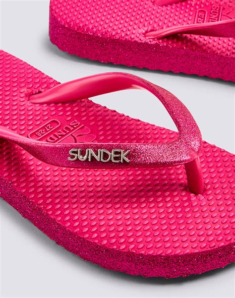 Sundek Mini Rubber Flip Flops With Glitter Ag202asel000 96800 Sundek