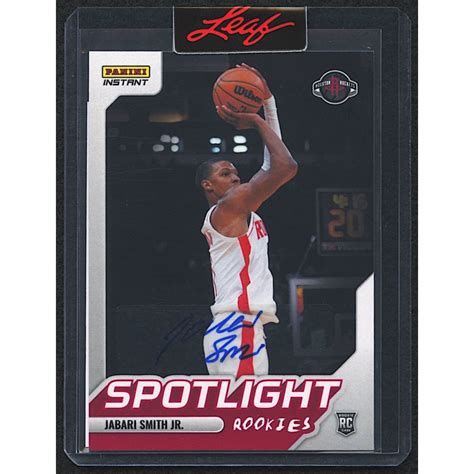 Jabari Smith Jr Signed Panini Instant Spotlight Rs Rc Leaf