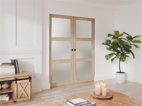 Porte Coulissante Double Avec Syst Me Galandage En Bois Et Verre