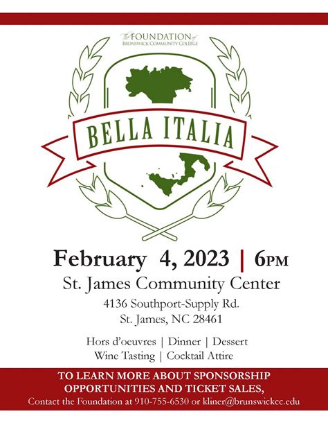 Bella Italia Foundation Event - Brunswick Community College