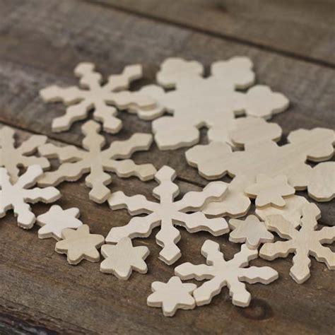 Assorted Unfinished Wood Snowflake Cutouts Holiday Wood Cutouts