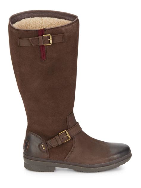 Lyst Ugg Thomsen Uggpure Lined Suede And Leather Boots In Brown