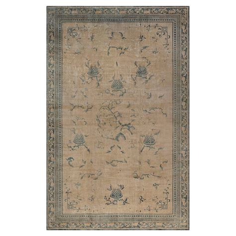 Antique Indian Abstract Handmade Wool Rug By Doris Leslie Blau For Sale