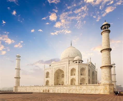 Taj Mahal En La Salida Del Sol Puesta De Sol Agra India Foto Premium