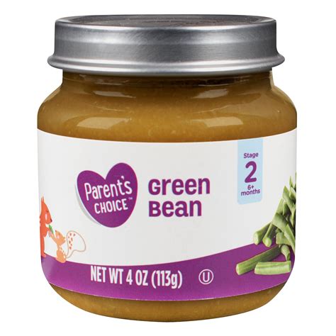 Parent's Choice Baby Food, Green Beans, Stage 2, 4 oz - Walmart.com