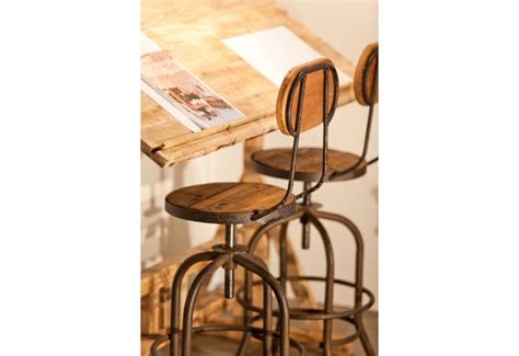 Tabouret Industriel Reglable Avec Dossier Emberizaone Fr