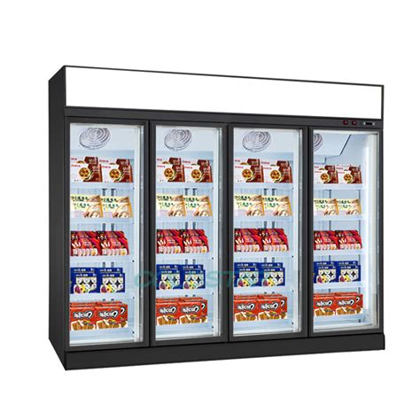 Ice Cream Freezers Commercial Vertical Four Door Glass Display Freezers