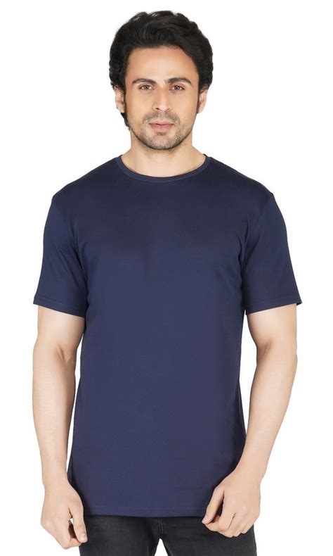 Half Sleeve Cotton Mens Plain Round Neck T Shirt Size Medium At Rs