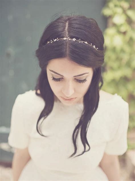 Bridal Crystal Hair Vine Simple Flower Headband Forehead Jewelry