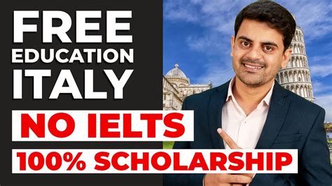 Free Education In Italy Scholarship Without Ielts Study