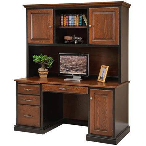 Harrington Computer Desk & Amish Hutch- Amish Furniture | Cabinfield