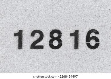 Black Number 12816 On White Wall Stock Photo 2268454497 | Shutterstock