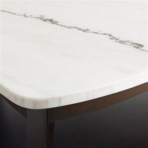 Francis White Marble Top End Table With Ebony Black Base Smiths